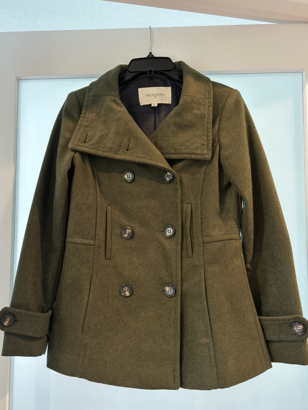 Thread& Supply hunter green Double-Breasted Peacoat